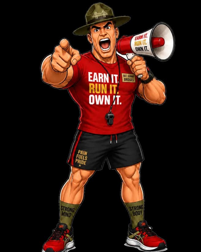 Gunny Bridges yelling into a megaphone